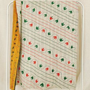 Vintage Kantha Quilts Handmade Embroidery Patchwork Reversible Blanket Throw